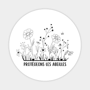 Flowers - Protect the bees (in French) Magnet